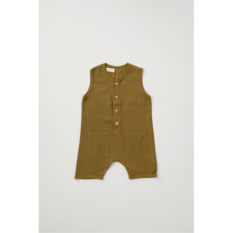 GENERICO - Enterizo Lino Natural con Botones - Gael Baby Samuu