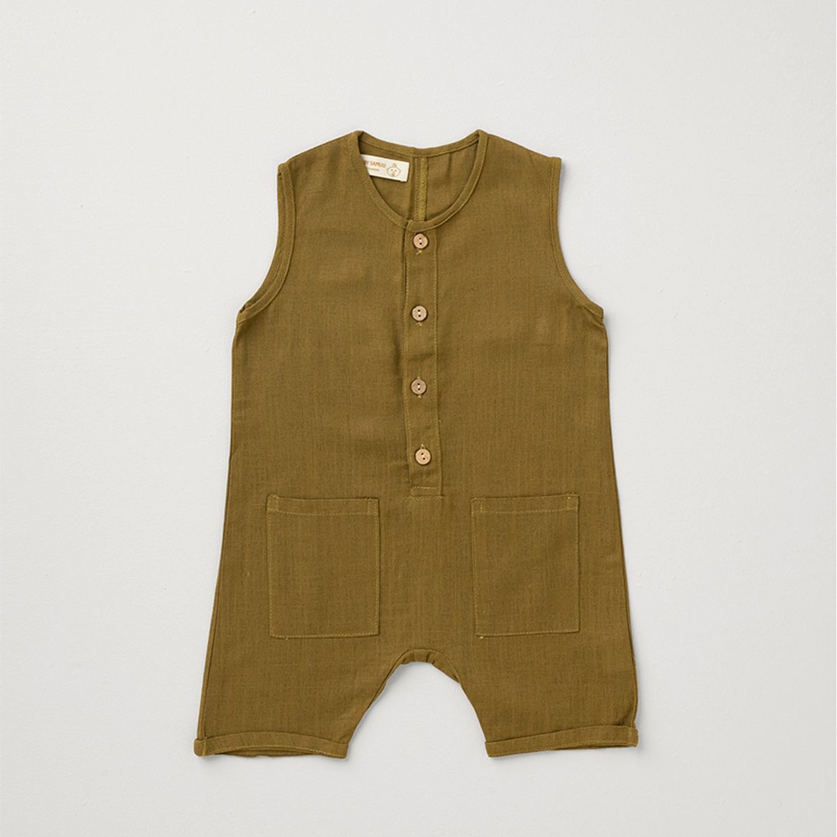 BABY SAMUU - Enterizo Lino Natural con Botones - Gael