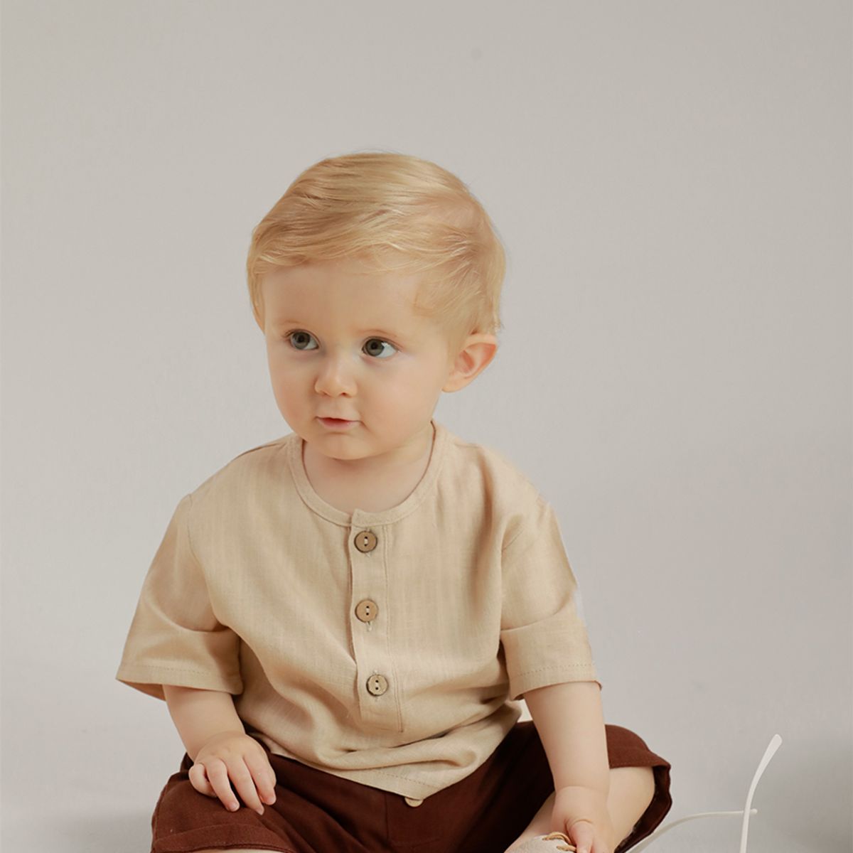 BABY SAMUU - Conjunto de Camisa y Short de Lino Fresco - Noah