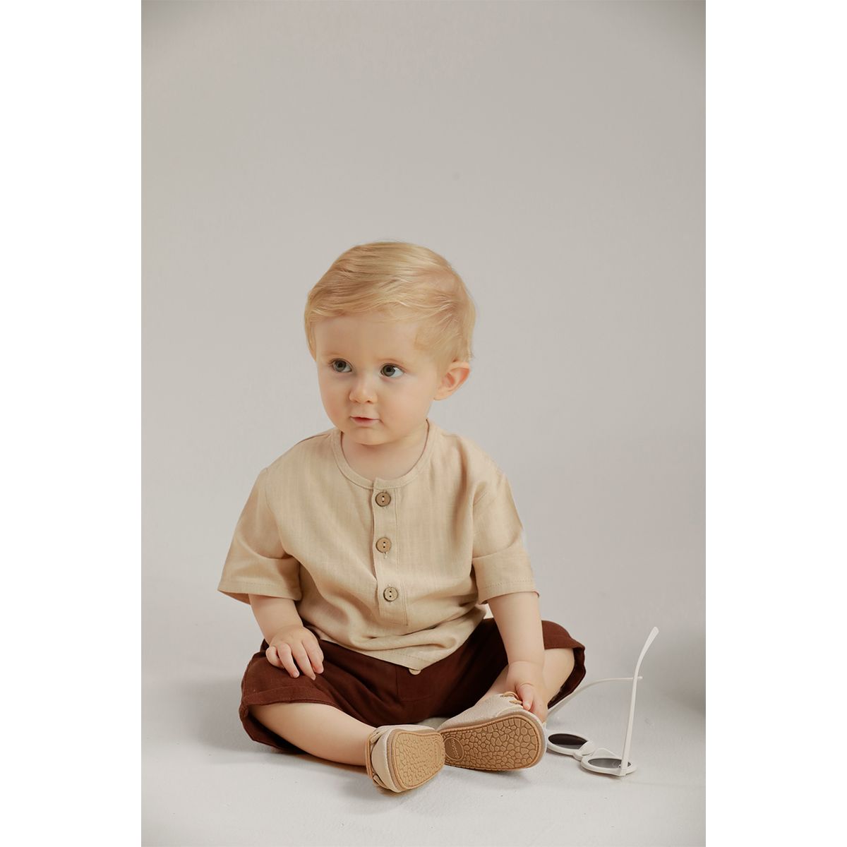BABY SAMUU - Conjunto de Camisa y Short de Lino Fresco - Noah