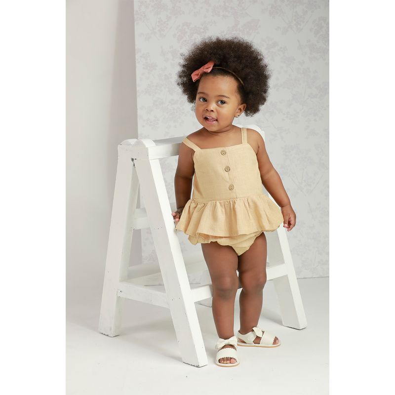 BABY SAMUU - Conjunto Blusa y Short Natural en Lino - Alma