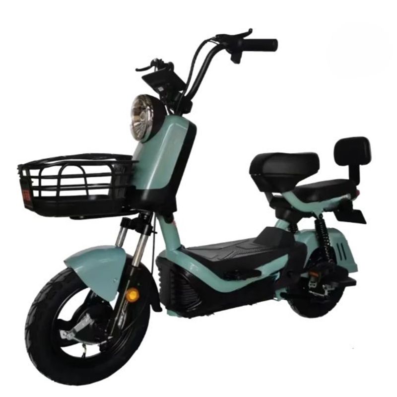 GENERICO - Bicicleta Electrica Verde 600 W Amortiguación