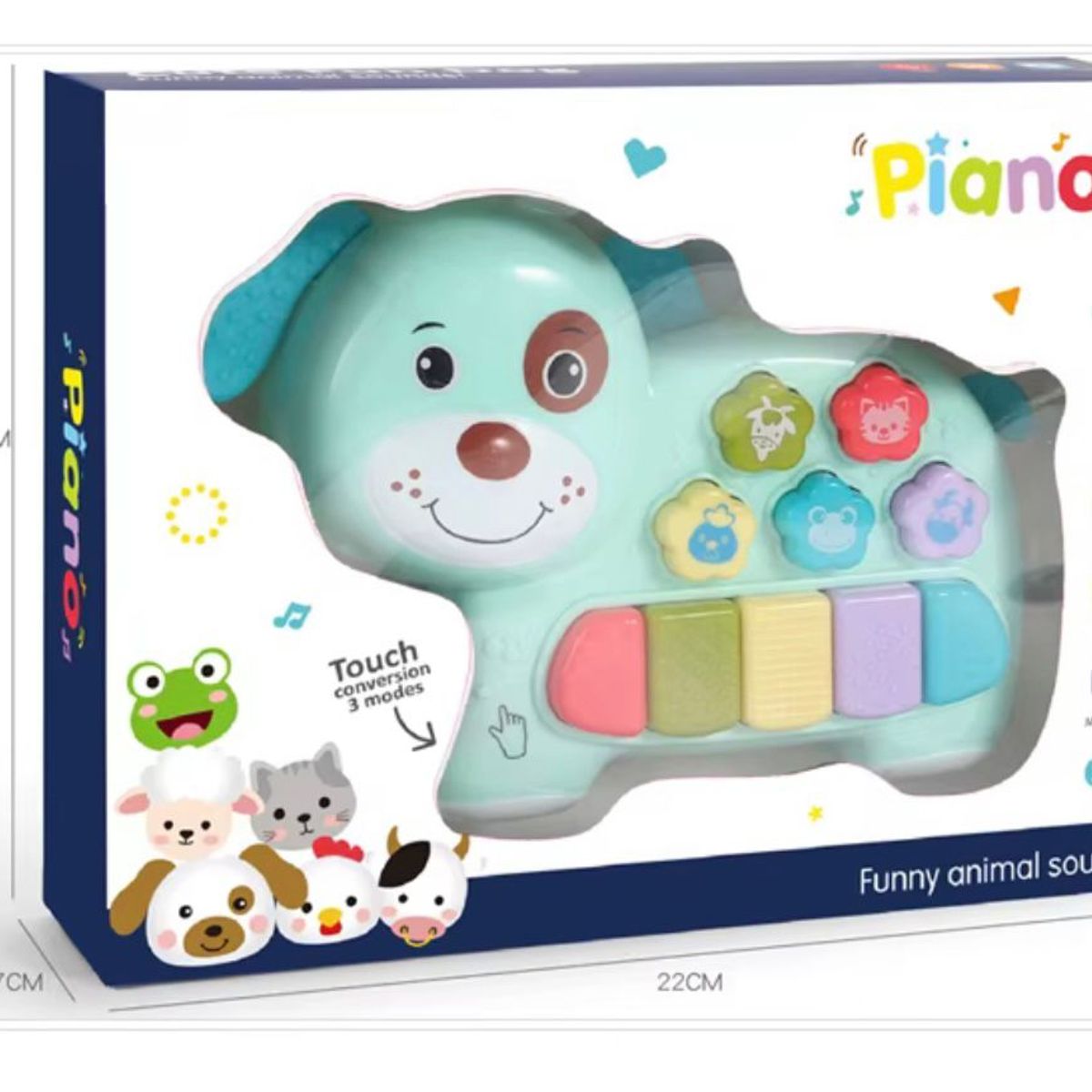 GENERICO - Piano Mini Perrito Musical Infantil Verde Menta con Sonidos