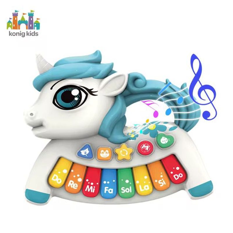 GENERICO - Piano Musical Unicornio Juguete Infantil Blanco Nuevo