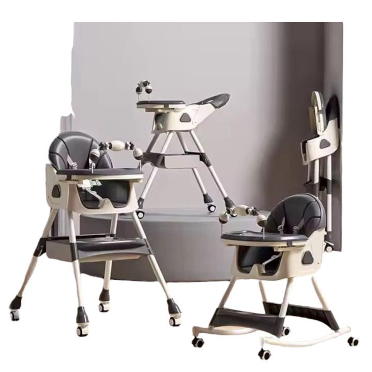 GENERICO - Silla Comedor Multifuncional Plegable Y Reclinable Gris
