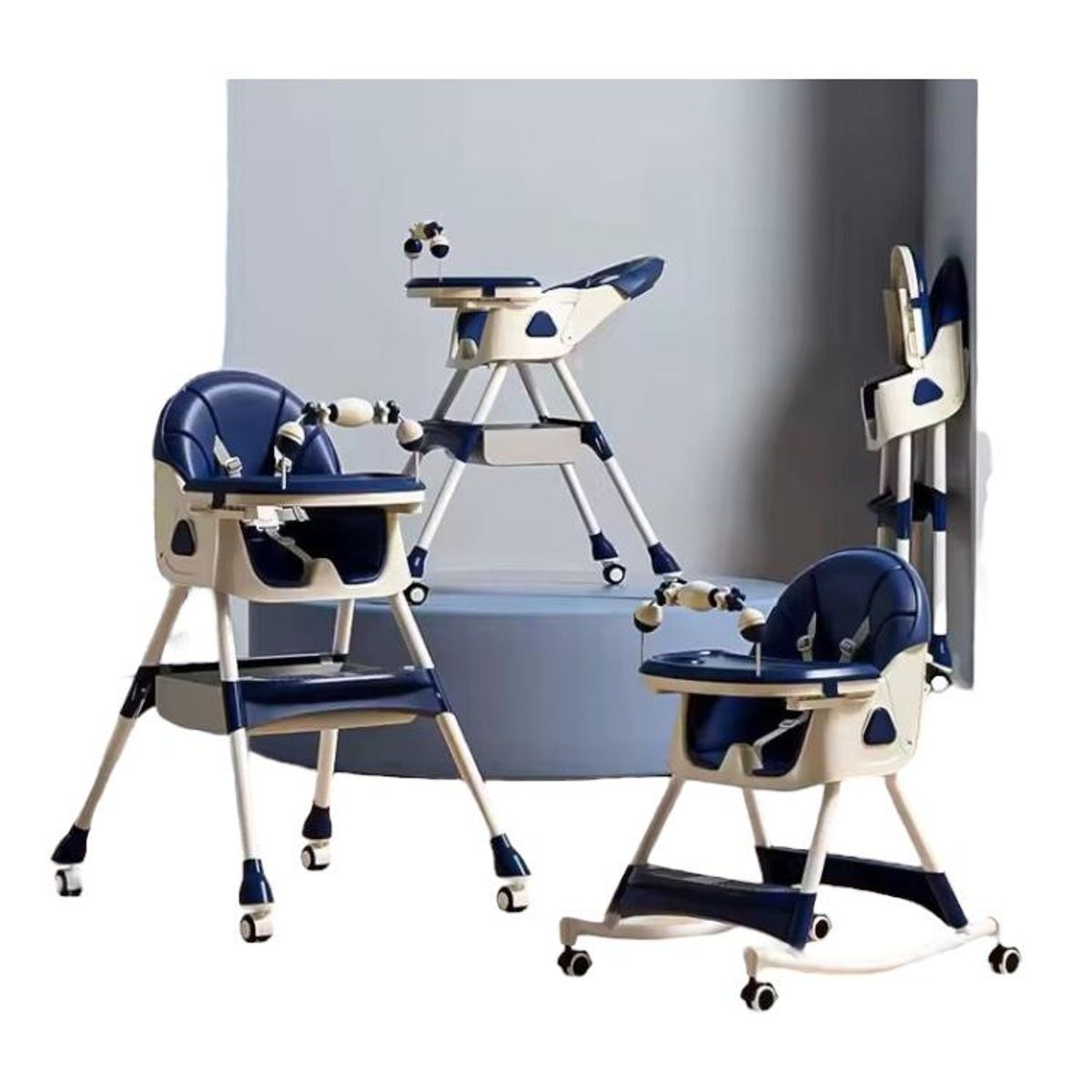 GENERICO - Silla Comedor Multifuncional Plegable Y Reclinable Azul