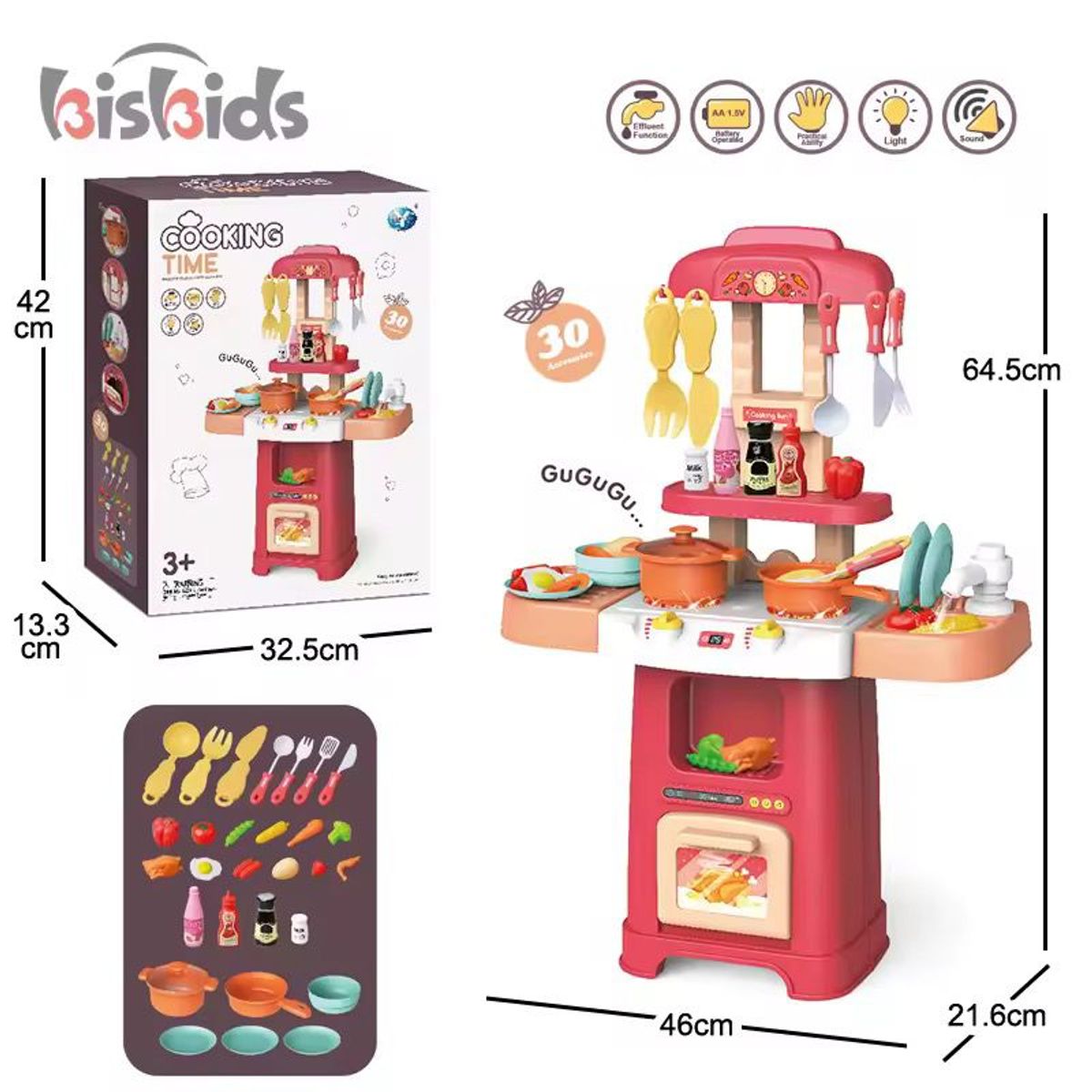 GENERICO - Cocina Juguete Didáctico Infantil Con 33 Accesorios Nuevo