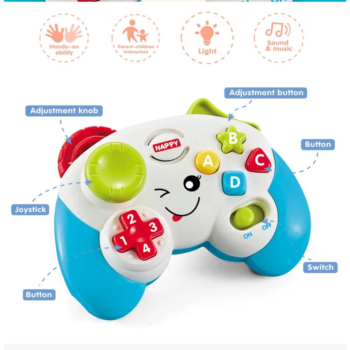 GENERICO - Control Didáctico Con Luces Y Sonidos Azul Nuevo