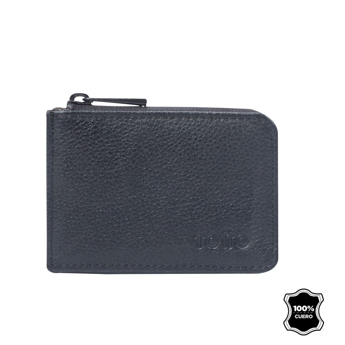 TOTTO - Billetera De Cuero Staty Negra pequeña