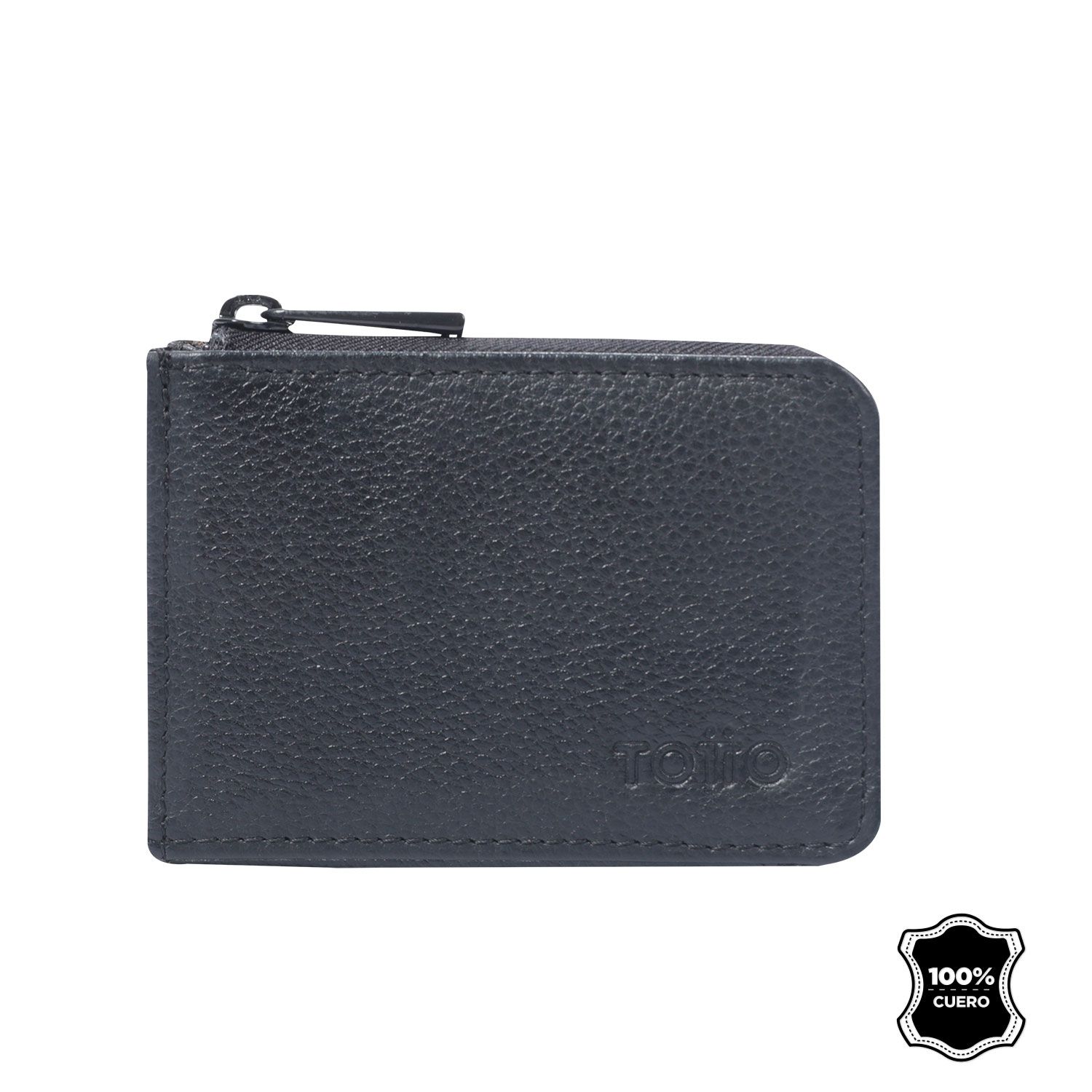 Billetera De Cuero Staty Negra pequeña TOTTO