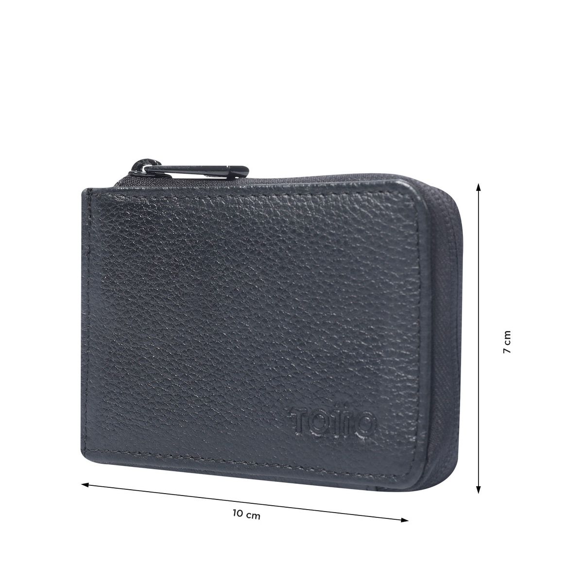 TOTTO - Billetera De Cuero Staty Negra pequeña