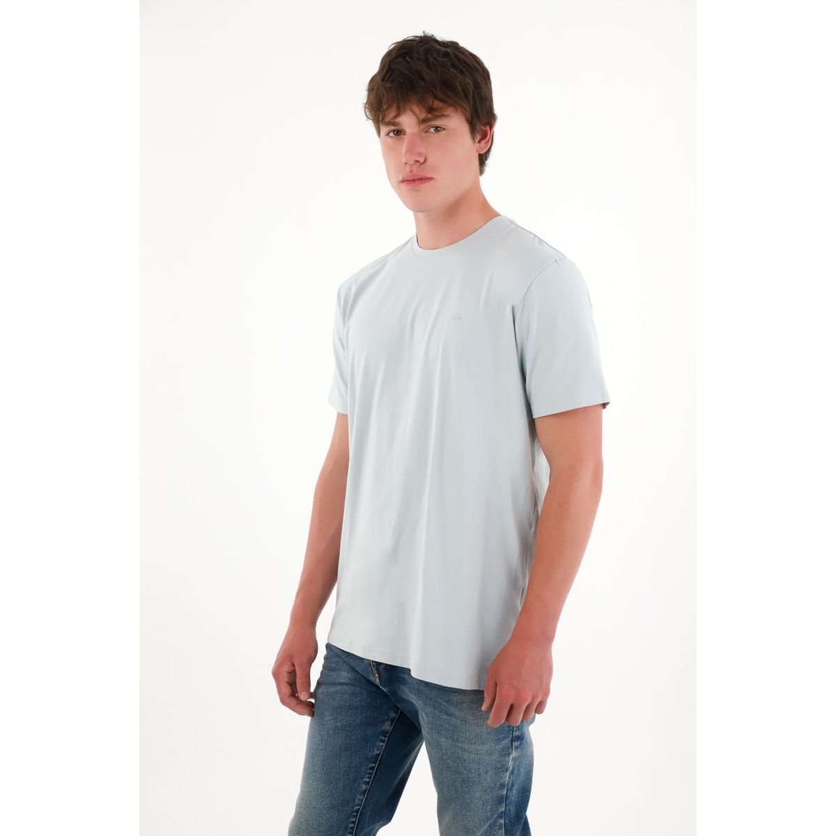 TENNIS - Camiseta básica con mini print azul para hombre