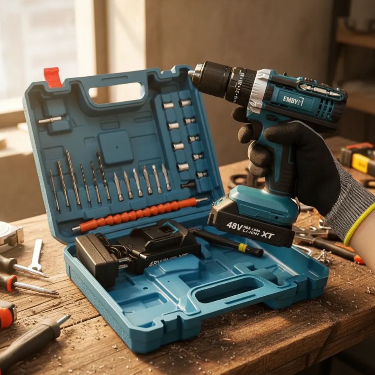 STONE TOOLS - Taladro Inalámbrico 36v Reversible Atornillador Mandril Metalico