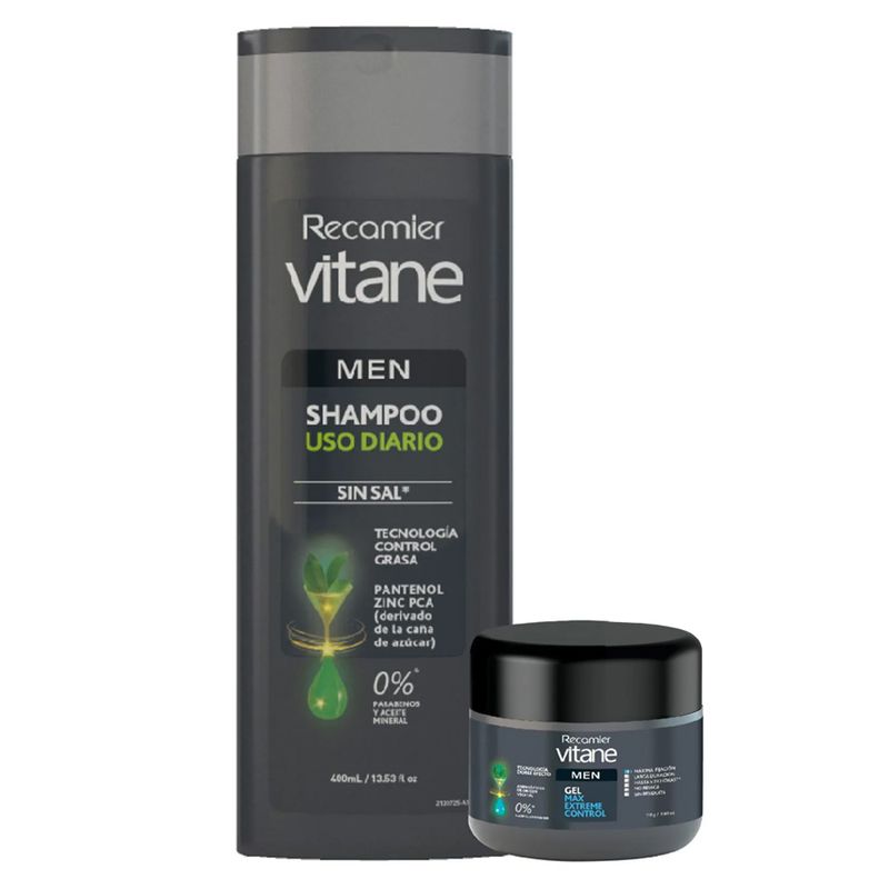 Kit Vitane Shampoo Men 400 ml Gel 110g Gratis RECAMIER