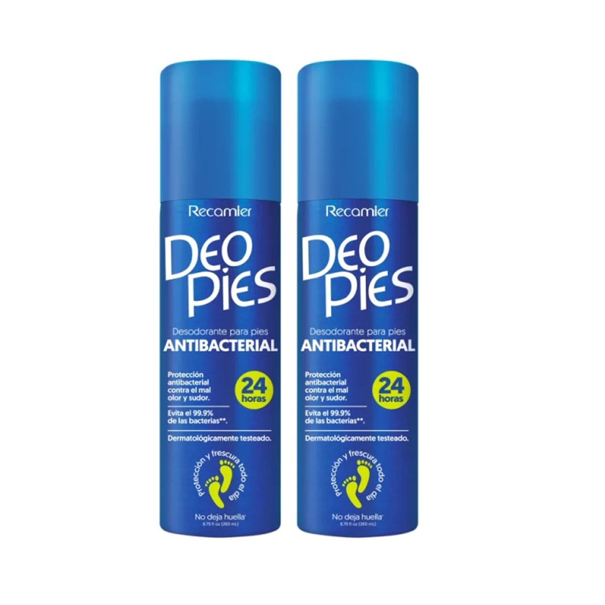 DEO PIES - Desodorante Para Pies Antibacterial Deo Pies 260 ml x 2 Unidades