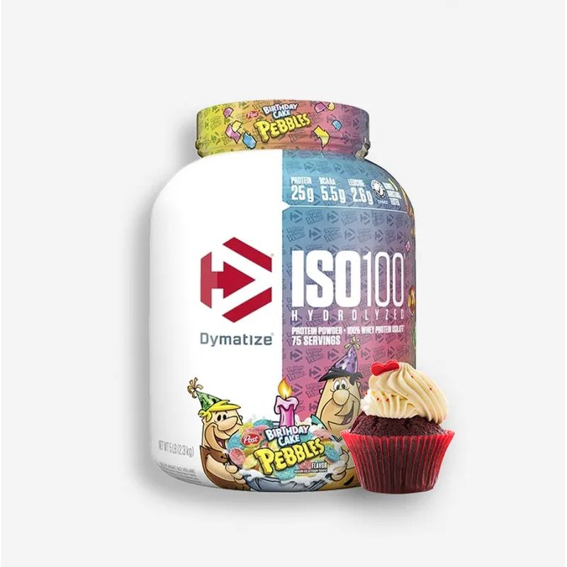 DYMATIZE - ISO100 Dymatize PASTEL DE CUMPLEAÑOS 5LB ENVIO RAPIDO