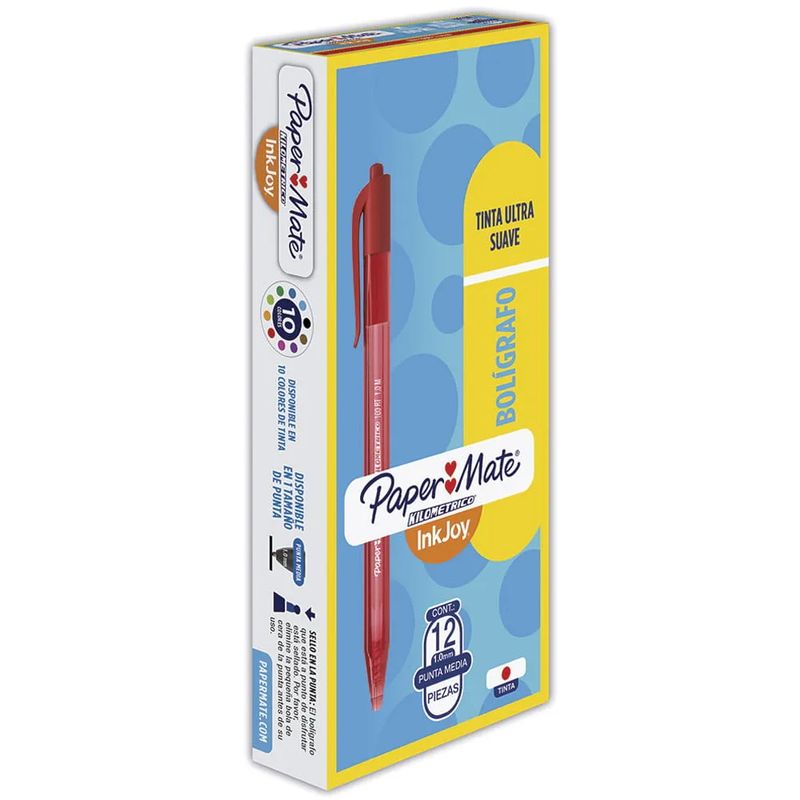 PAPER MATE - Bolígrafo Kilométrico Rojo x 12 Unidades