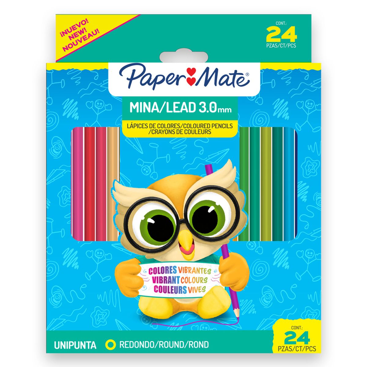 PAPER MATE - Colores Paper Mate Multicolor 24 Piezas 3.00mm
