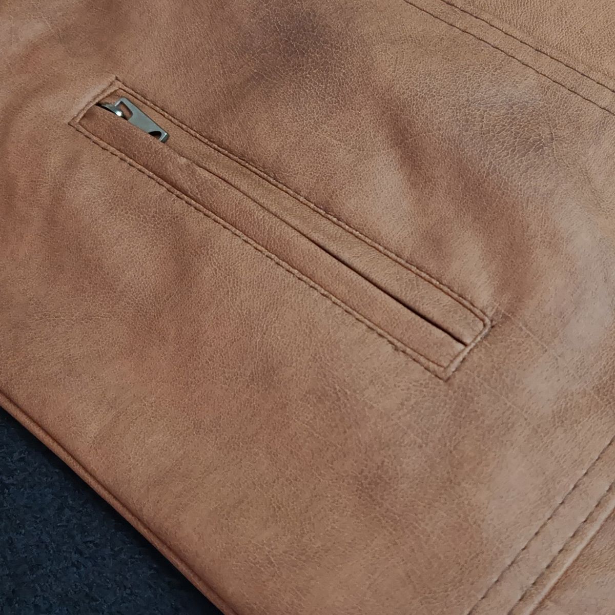 SYK - Chaqueta de cuerotex Denver tipo slim para hombre