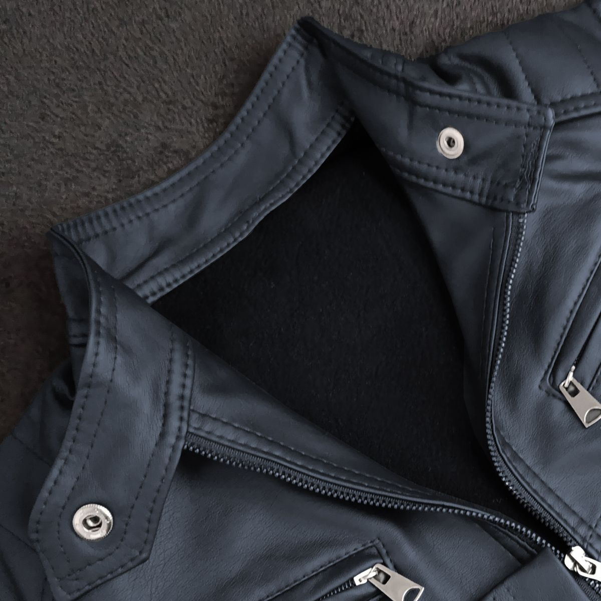 SYK - Chaqueta de cuerotex Denver tipo slim para hombre