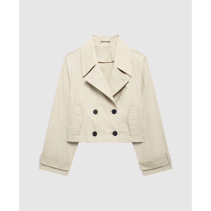 VANN - Cazadora Cruzada Para Mujer Beige