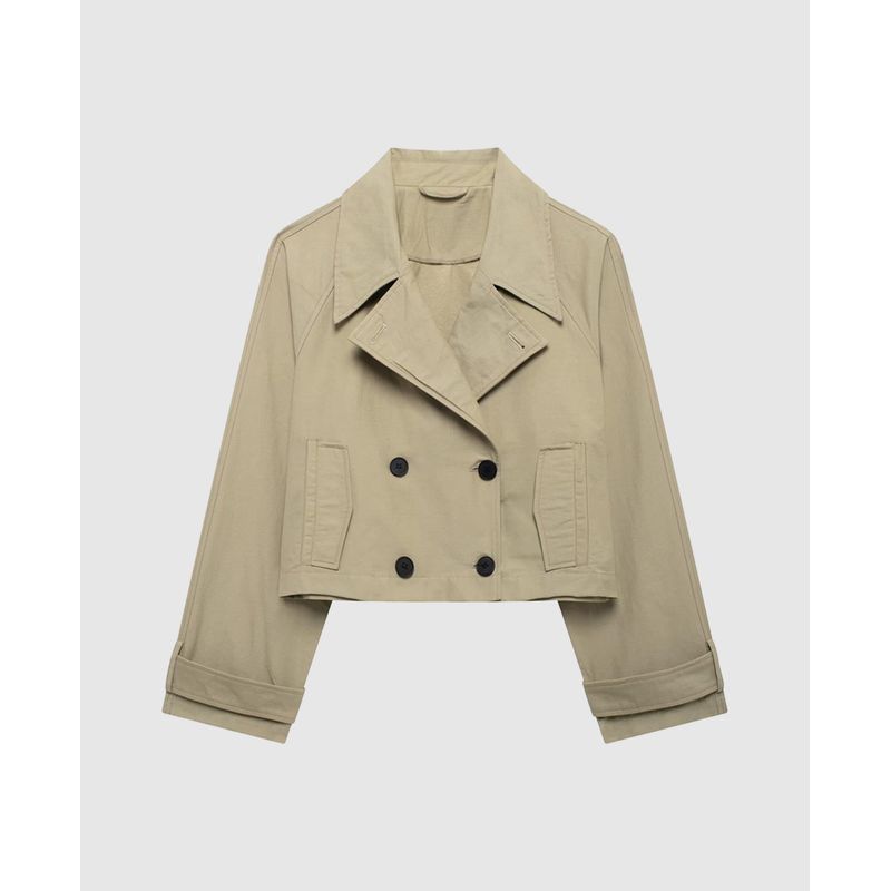 VANN - Cazadora Cruzada Para Mujer Khaki