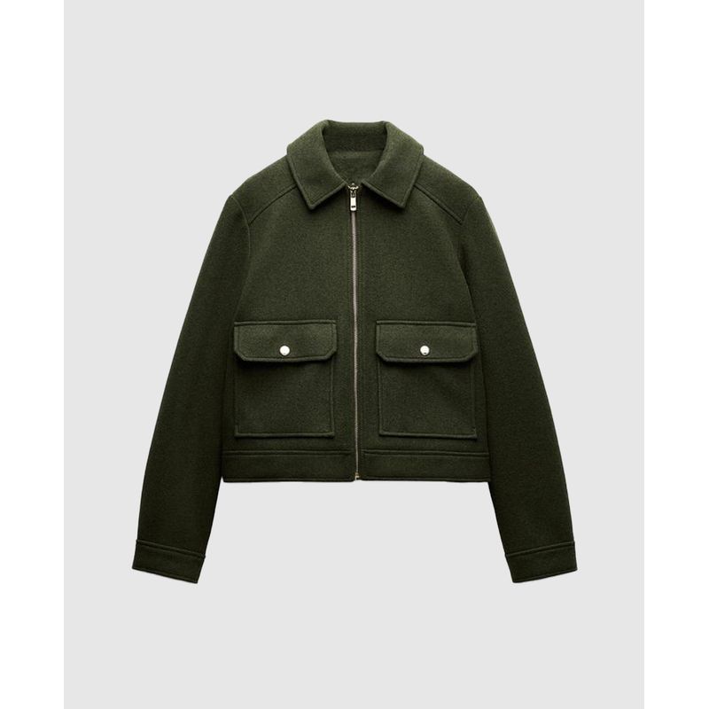 VANN - Cazadora Soft Con Cremallera Para Mujer Verde