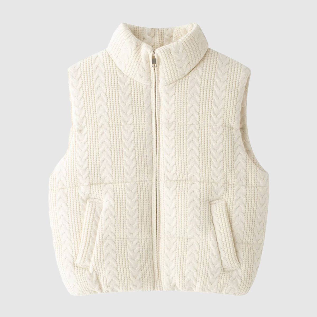 VANN - Chaleco Acolchado Tejido Para Mujer Marfil