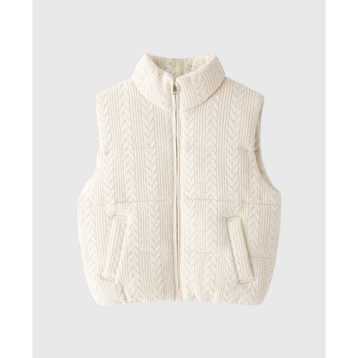 VANN - Chaleco Acolchado Tejido Para Mujer Marfil