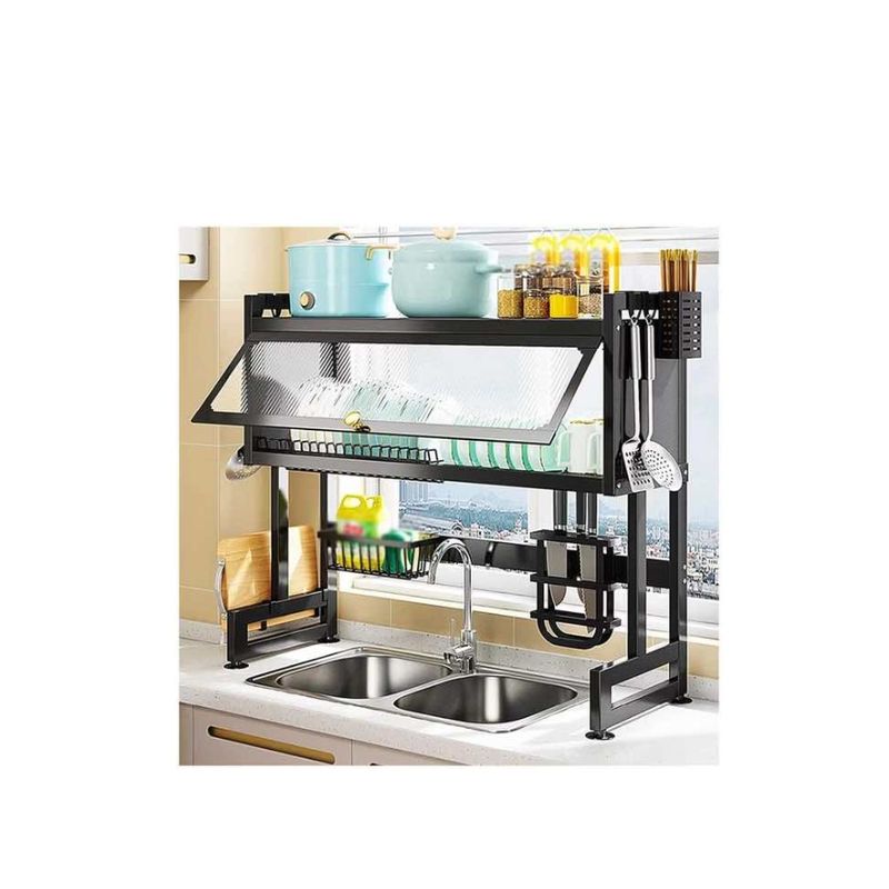 GENERICO - Escurridor Organizador De Loza Platero Gabinete Con Tapa 65cm