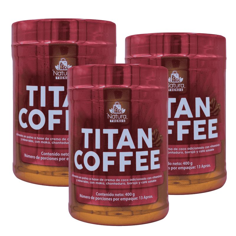 UNMERCO - Pack TitanCoffee x3  Rendimiento Mental Físico y Sexual