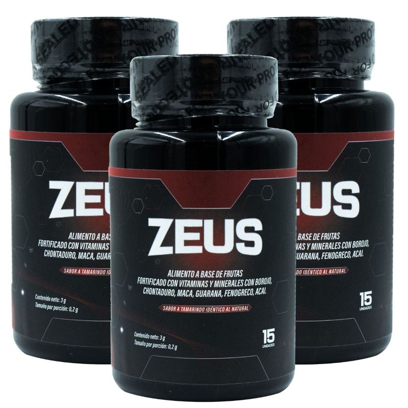 UNMERCO - Zeus Pack x3  Libido Energía y Testosterona Natural Hombre