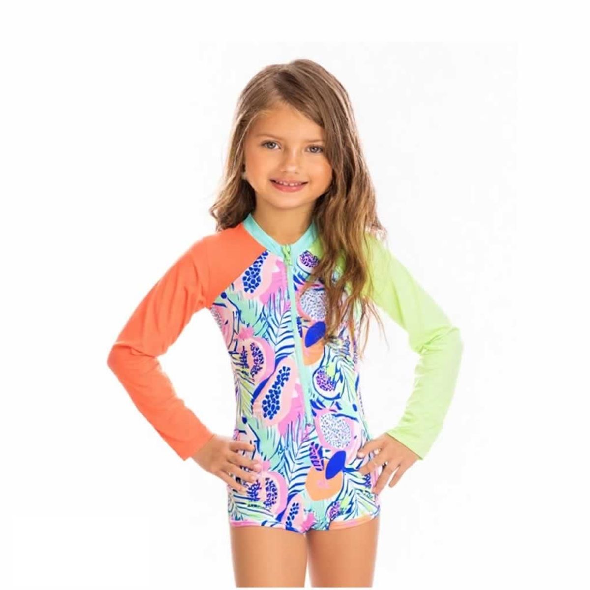 1AMIGO - Trajes de baño Enterizos con Cierre Delantero Para Niñas