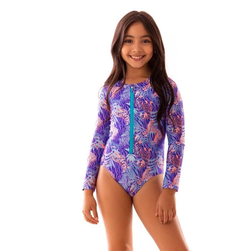 1AMIGO - Trajes de baño Enterizos con Cierre Delantero Para Niñas
