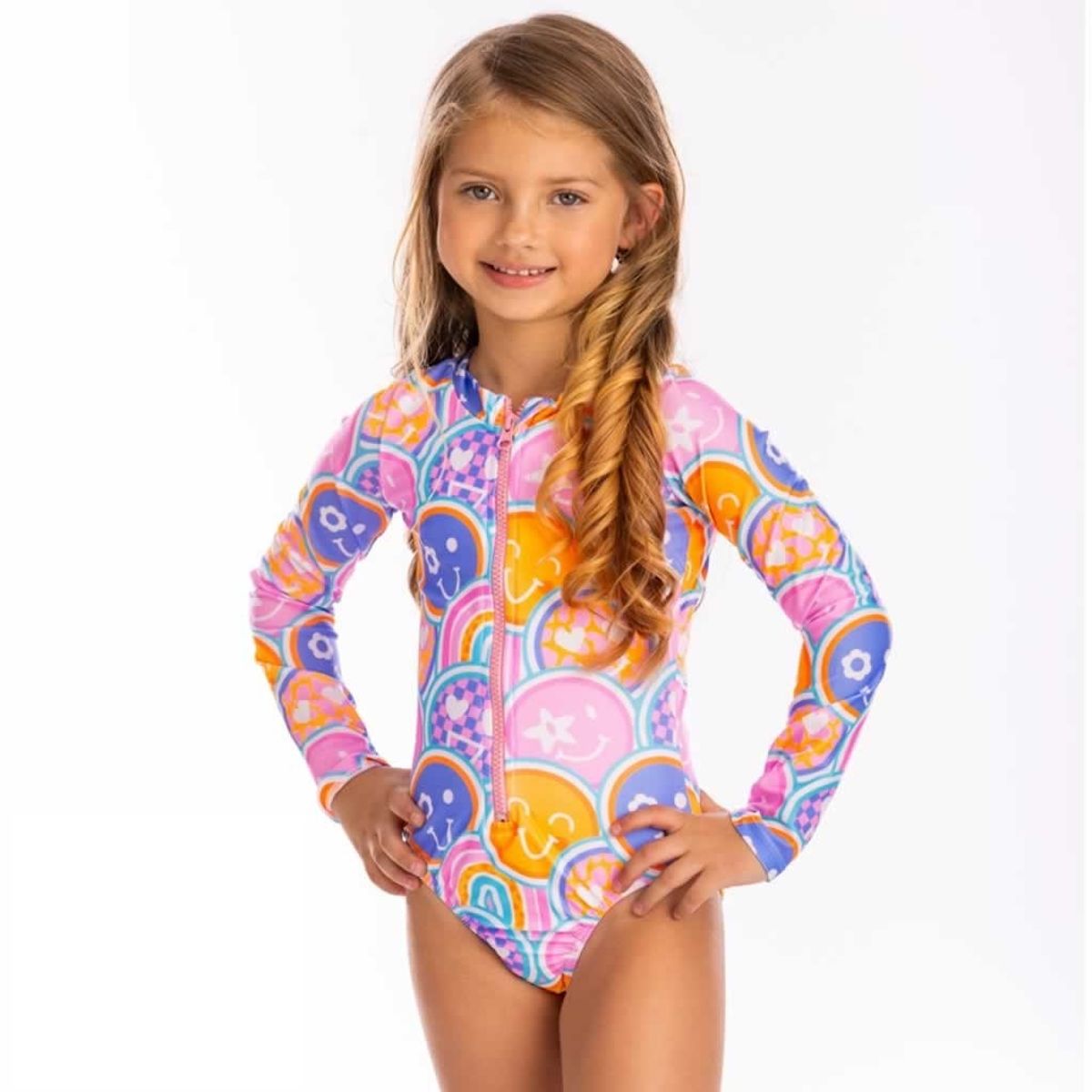 1AMIGO - Trajes de baño Enterizos con Cierre Delantero Para Niñas