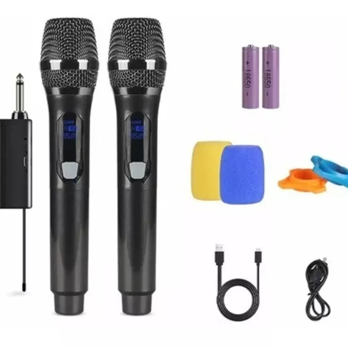 GENERICO - Kit X2 Micrófonos Inalámbricos Sunoffer Universal Karaoke Fiesta Discurso