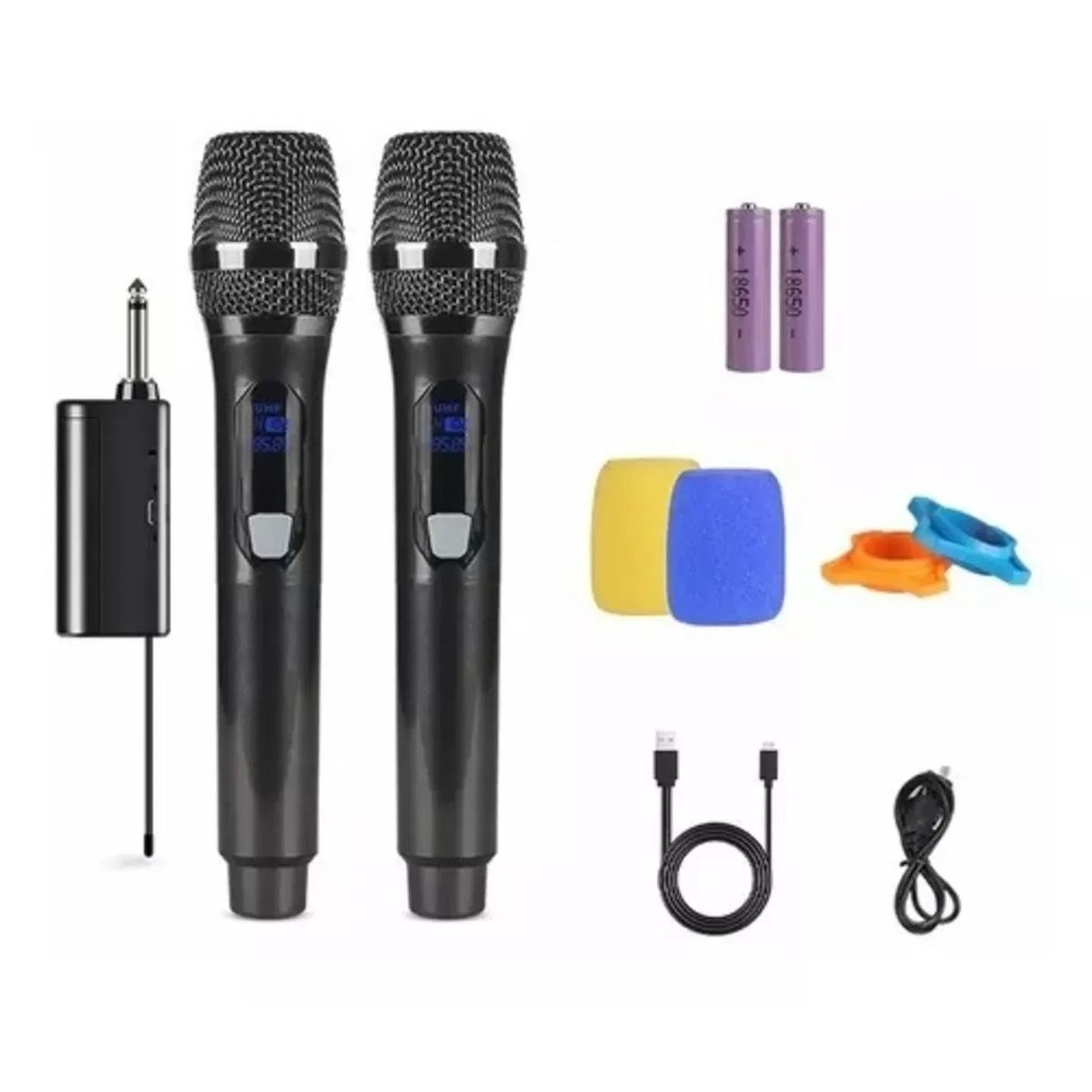 GENERICO - Kit X2 Micrófonos Inalámbricos Sunoffer Universal Karaoke Fiesta Discurso