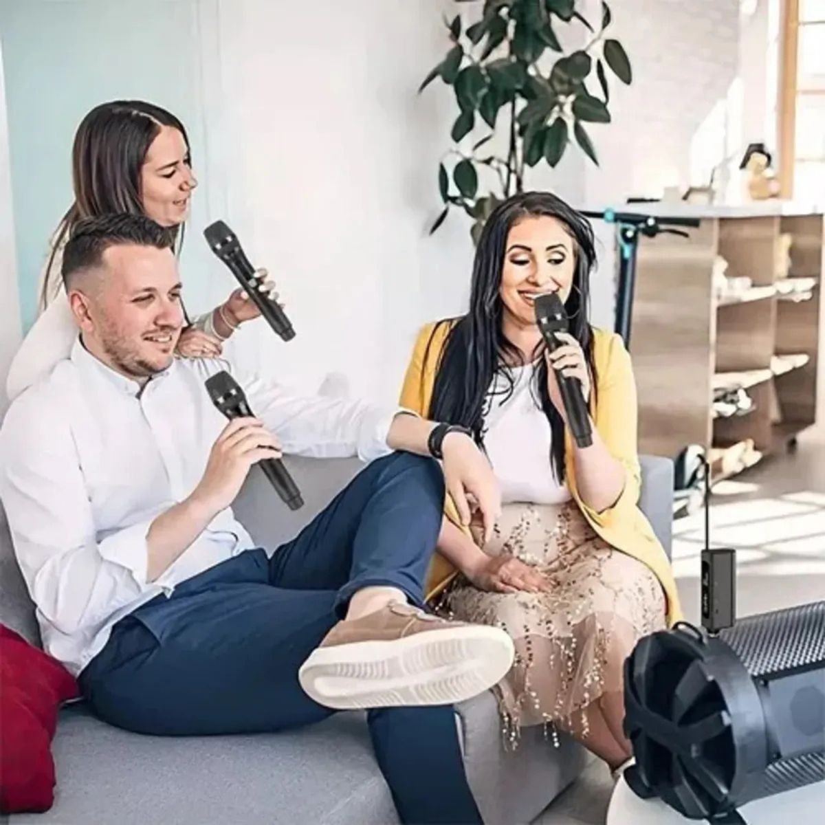 GENERICO - Kit X2 Micrófonos Inalámbricos Sunoffer Universal Karaoke Fiesta Discurso