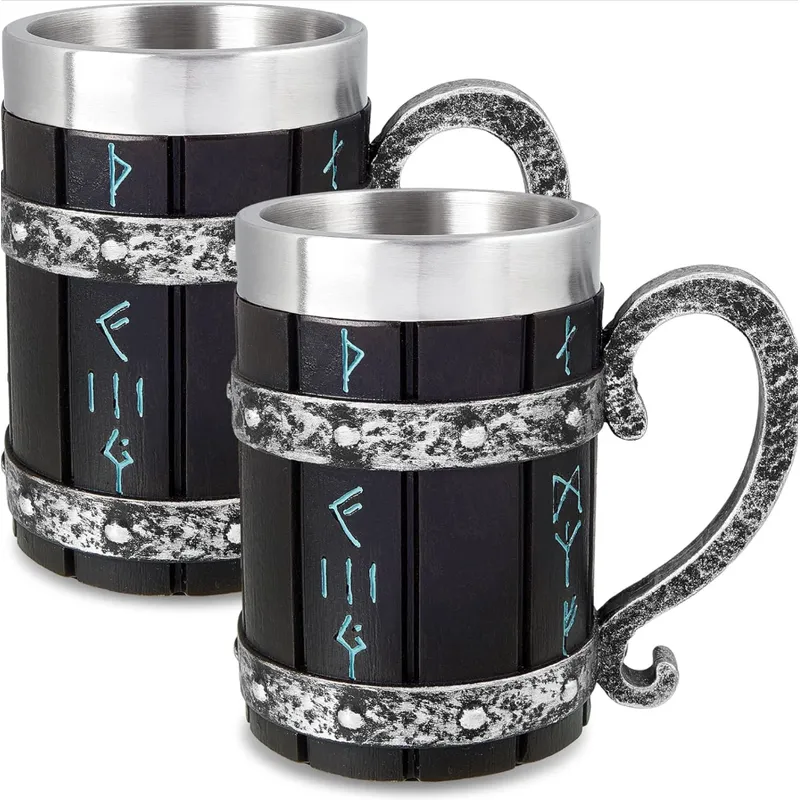 GENERICO - Vaso Cerveza Vikingo Jarra Mug Cervecero Acero