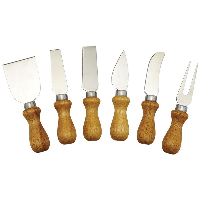 WINCO - Set de Cuchillos para Queso Winco KCS-6W con mango de madera