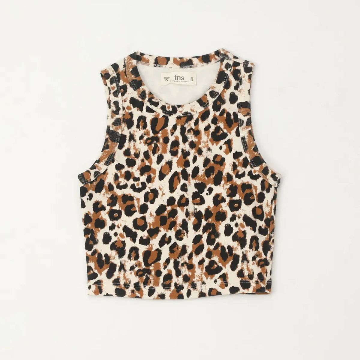 TENNIS - Camiseta crop de estampado animal print para niña