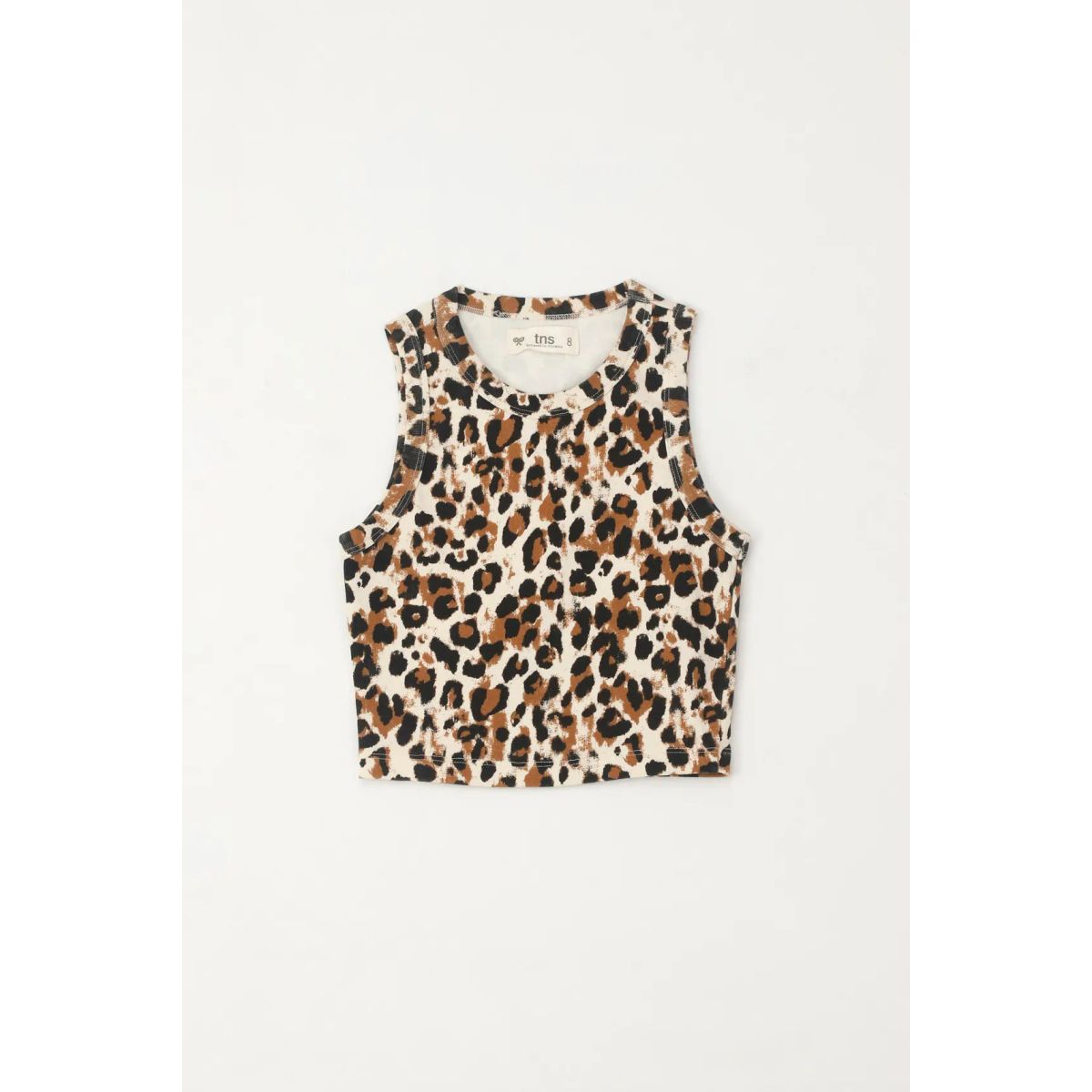 TENNIS - Camiseta crop de estampado animal print para niña