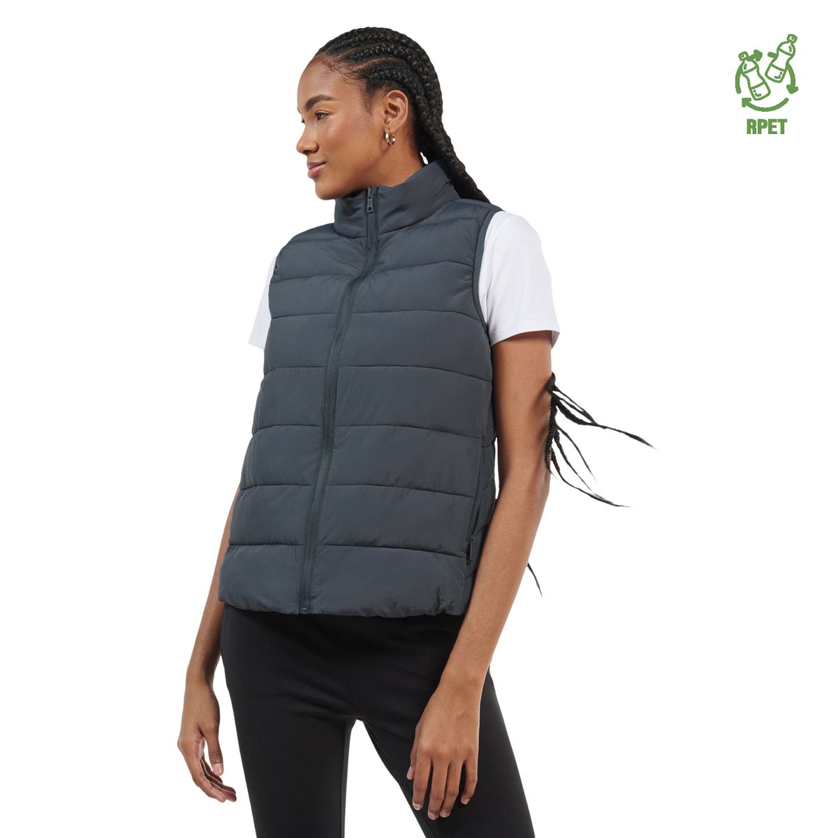 TOTTO - Chaleco mujer Ginger acolchado gris XL - Totto