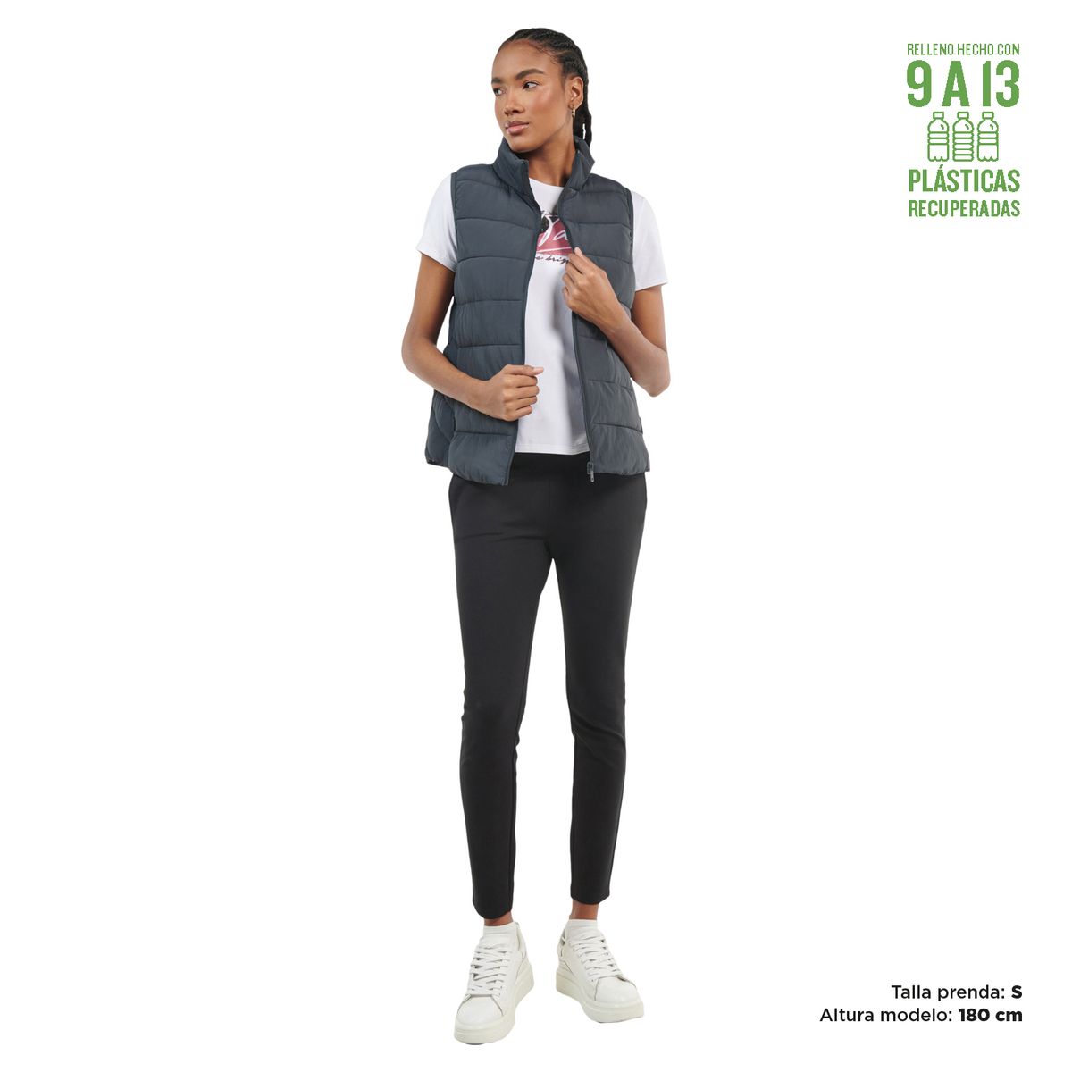 TOTTO - Chaleco mujer Ginger acolchado gris XL - Totto