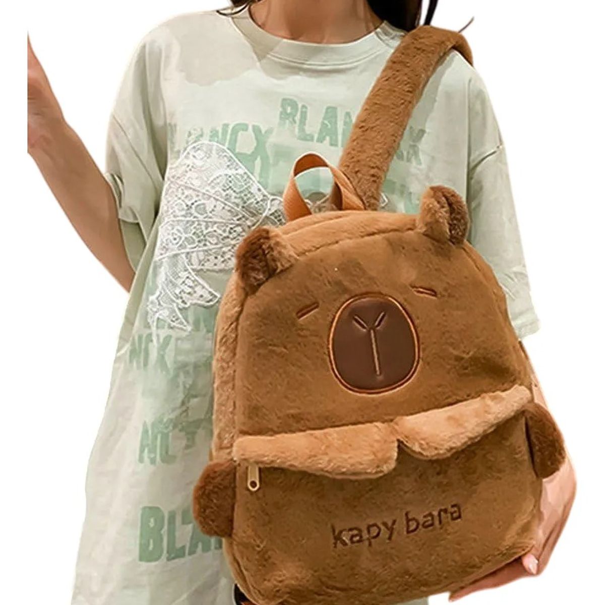 GENERICO - Morral Maleta Capibara Peluche Infantil Niños Niñas Mochila
