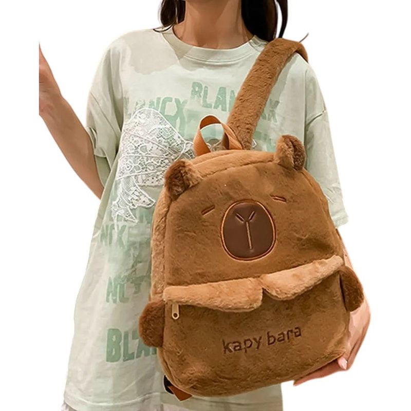 GENERICO - Morral Maleta Capibara Peluche Infantil Niños Niñas Mochila
