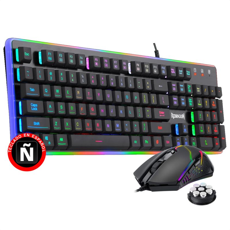 REDRAGON - Combo Gamer Redragon Teclado Semi-mecánico K509 + Mouse M601