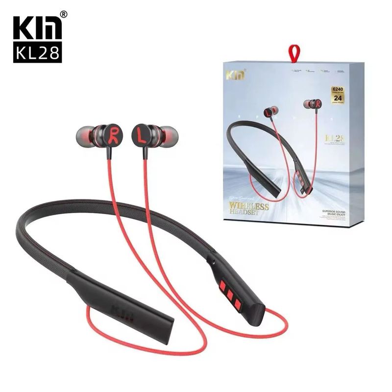 GENERICO - Audífono Bluetooth Cuellera KL28 Nuevo Color Rojo