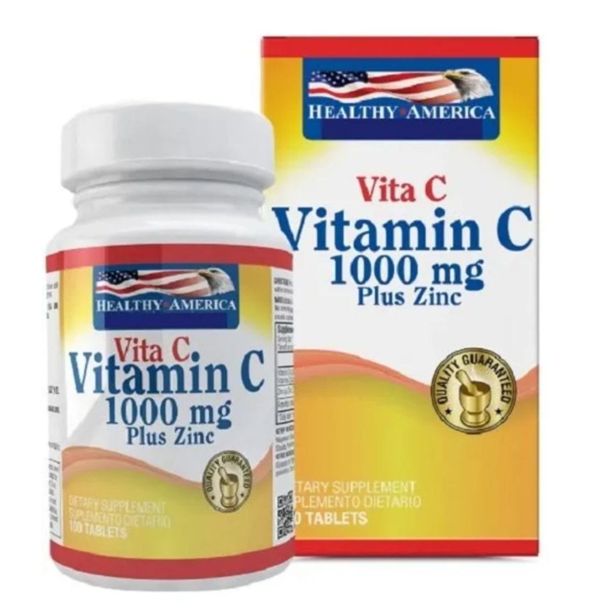 HEALTHY AMERICA - VITAMINA C PLUS + ZINC 1000MG X 100 TABLETAS