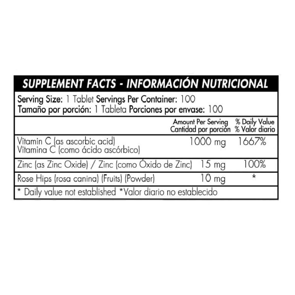 HEALTHY AMERICA - VITAMINA C PLUS + ZINC 1000MG X 100 TABLETAS
